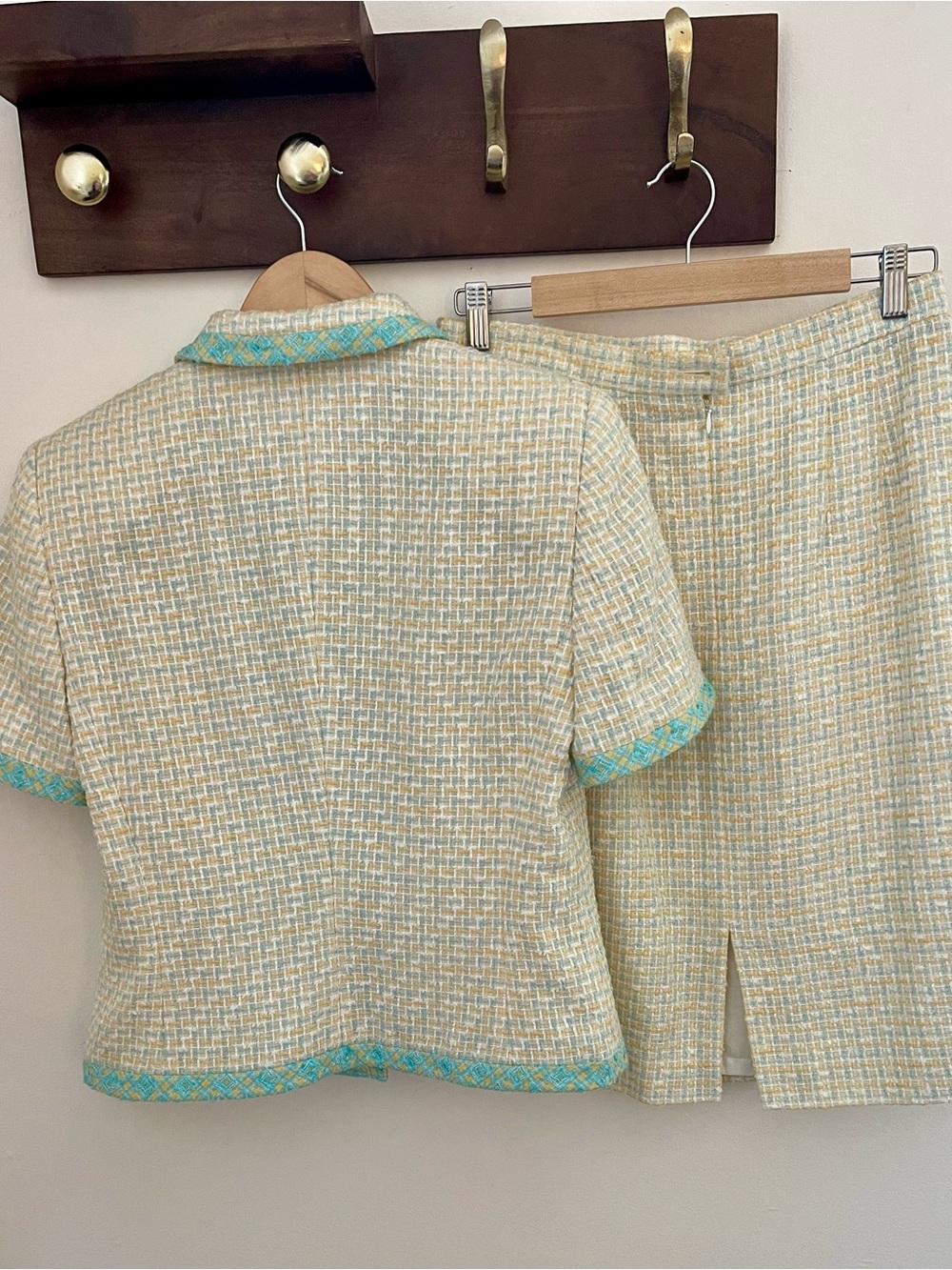 Vintage ESCADA Margaretha Ley Tweed Skirt Suit 38 Made Germany - Picture 7 of 13